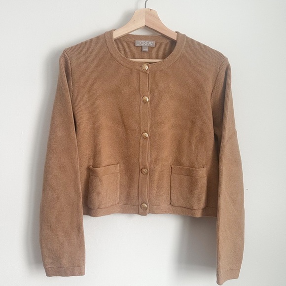 J. Crew Emilie tan crew neck lady cardigan - Picture 4 of 8